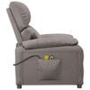 vidaXL Fauteuil électrique de massage Taupe Tissu