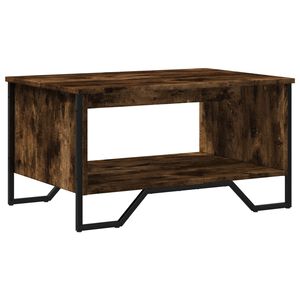 vidaXL Table basse ch&ecirc;ne fum&eacute; 75x51x40 cm bois d'ing&eacute;nierie
