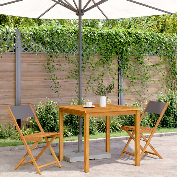 vidaXL Chaises de bistrot lot de 2 anthracite bois acacia massif tissu