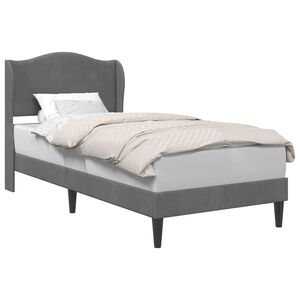 vidaXL Cadre de lit avec t&ecirc;te de lit Gris fonc&eacute; 90 x 190 cm Velours
