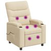 vidaXL Fauteuil de massage inclinable Cr&egrave;me 75 x 95 x 103 cm Tissu