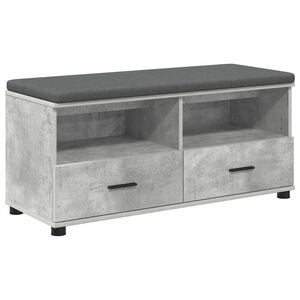 vidaXL Banc d'entr&eacute;e avec coussin Gris B&eacute;ton 100 x 38 x 46 cm