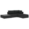 vidaXL Salon de jardin 4 pcs avec coussins R&eacute;sine tress&eacute;e Noir