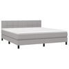 vidaXL Sommier &agrave; lattes de lit avec matelas Gris clair 160x200cm Tissu