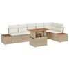 vidaXL Ensemble de canap&eacute; de jardin 7 pc Beige polyrotin