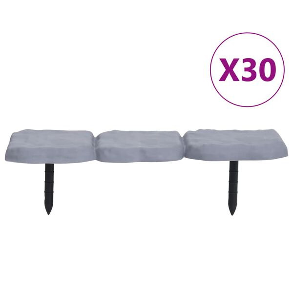 vidaXL Bordure de pelouse avec piquets 30 pcs PP