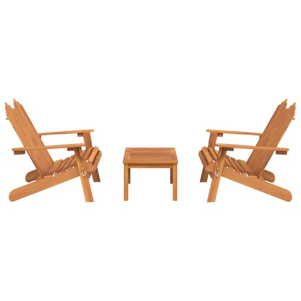 vidaXL Ensemble de salon de jardin Adirondack 3 pcs bois acacia solide