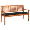 vidaXL Banc de jardin 3 places avec coussin 150 cm Bois d'eucalyptus