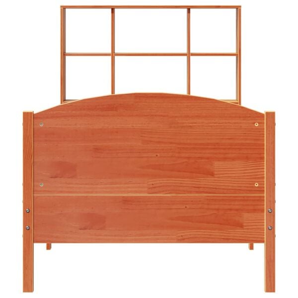 vidaXL Lit bibliothèque sans matelas cire marron 75x190 cm pin massif