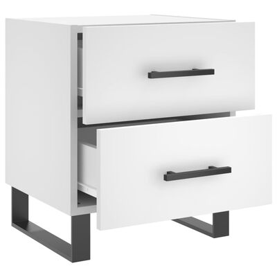vidaXL Tables de chevet 2 pcs blanc 40x35x47,5 cm bois d’ingénierie