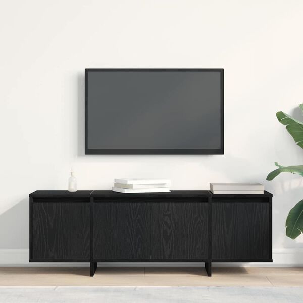 vidaXL Meuble TV Ch&ecirc;ne noir 120 x 30 x 40,5 cm Bois d'ing&eacute;nierie