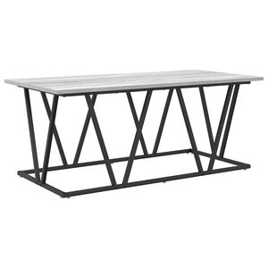 vidaXL Table basse Gris 100 x 50 x 40 cm Bois d'ing&eacute;nierie et m&eacute;tal