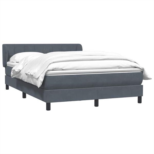 vidaXL Sommier &agrave; lattes de lit et matelas gris fonc&eacute; 140x220cm velours
