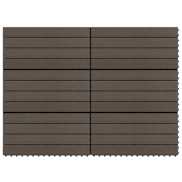 vidaXL Carreau de terrasse 6 pcs Marron fonc&eacute; 60 x 30 cm WPC