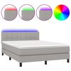 vidaXL Sommier &agrave; lattes de lit et matelas et LED Gris clair 140x200 cm