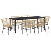 vidaXL Ensemble de salle &agrave; manger pour jardin 7 pc Marron polyrotin