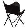 vidaXL Chaise papillon noir taille pour enfants cuir véritable