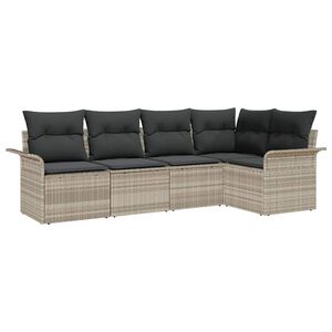 vidaXL Ensemble de canap&eacute; de jardin 5 pi&egrave;ces polyrotin