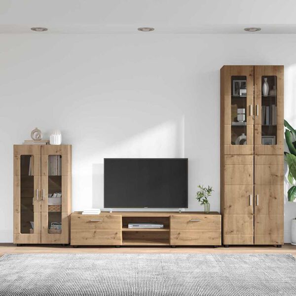 vidaXL Ensemble meuble TV FLORIN Ch&ecirc;ne artisanal Bois d'ing&eacute;nierie