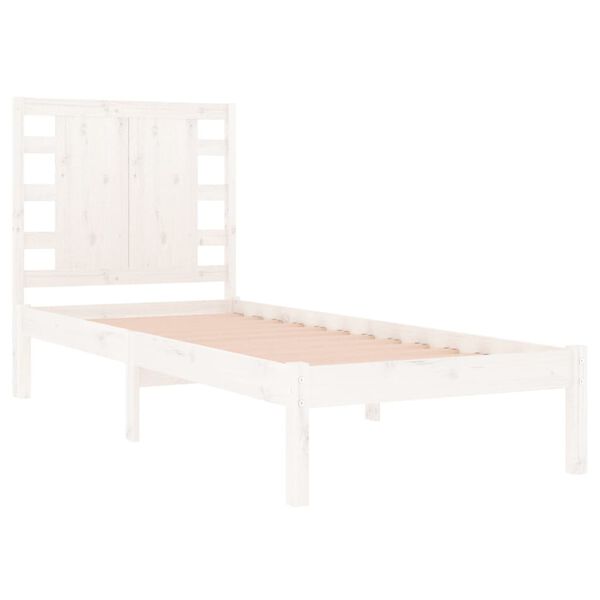vidaXL Cadre de lit sans matelas blanc 75x190 cm bois massif