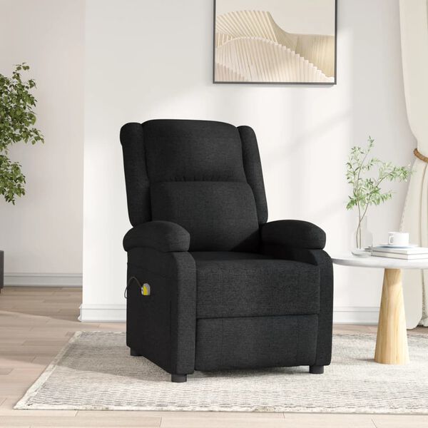 vidaXL Fauteuil électrique de massage Noir Tissu