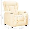 vidaXL Fauteuil Crème Similicuir