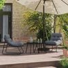 vidaXL Mobilier de jardin avec coussin 2 pcs Noir 60,5 x 81 x 71 cm