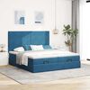 VidaXL Cadre de lit ottoman avec matelas bleu fonc&eacute; 160x200 cm velours