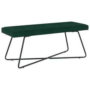 vidaXL banc Vert fonc&eacute; 110 x 40 x 45 cm Velours