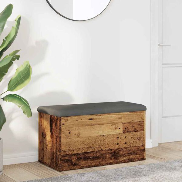 vidaXL Banc de rangement vieux bois 82x42x45 cm bois d'ing&eacute;nierie