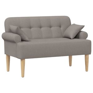 vidaXL Canap&eacute; love seat avec capitonnage en boutons Taupe Tissu