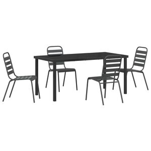 vidaXL Ensemble de salle &agrave; manger pour jardin 5 pcs Anthracite