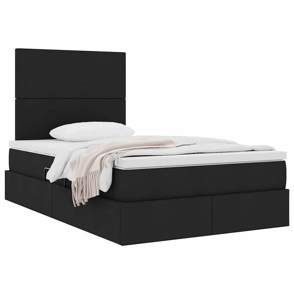 vidaXL Lit de Rangement Noir 120 x 190 cm Cuir synth&eacute;tique