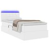 vidaXL Lit avec rangement et LED avec matelas Blanc pur 90 x 190 cm
