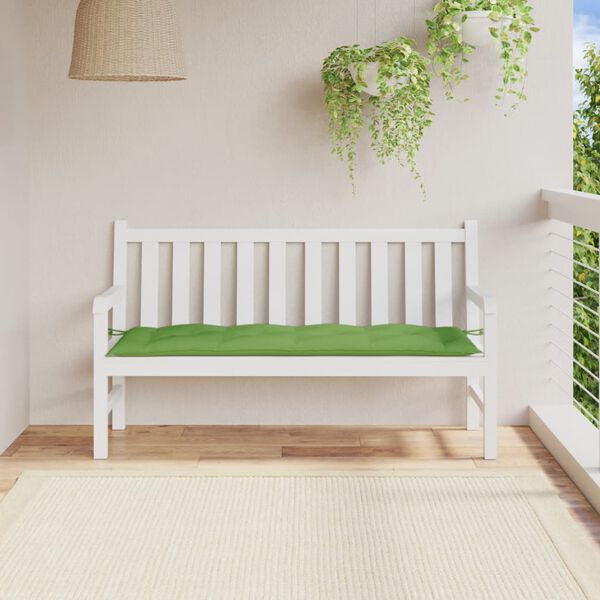 vidaXL Coussin de banc de jardin vert m&eacute;lang&eacute; 150x50x7 cm tissu