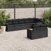 vidaXL Salon de jardin 8 pcs avec coussins noir r&eacute;sine tress&eacute;e