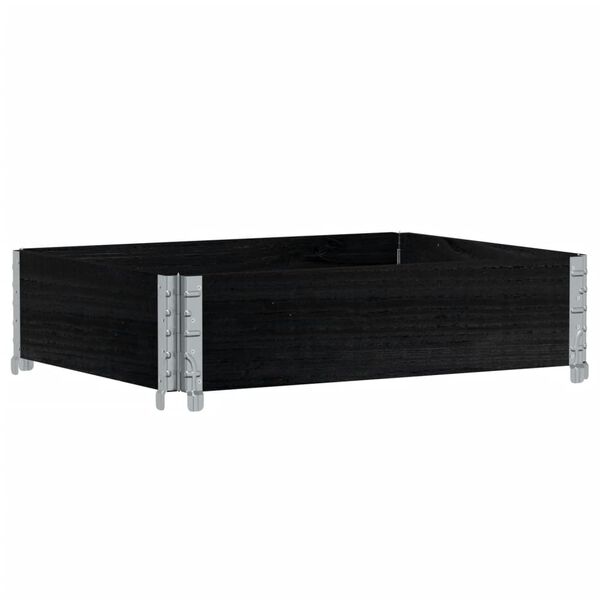 vidaXL Collier de palette noir 80x60 cm bois de pin solide