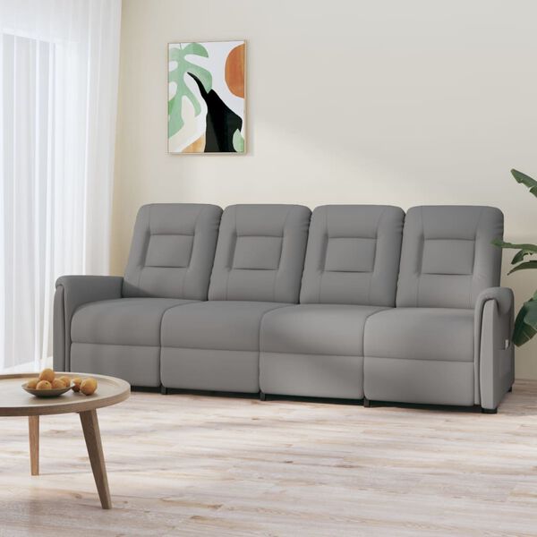 vidaXL Fauteuil de massage inclinable 4 places gris similicuir