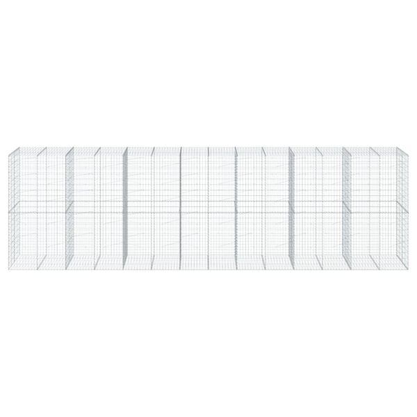vidaXL Panier gabion avec couvercle 700x100x200 cm fer galvanisé
