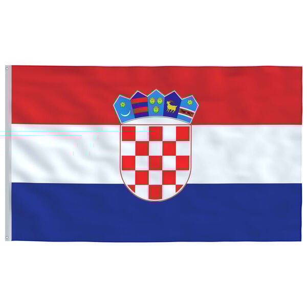 vidaXL Drapeau de la Croatie et m&acirc;t 6,08 m Aluminium