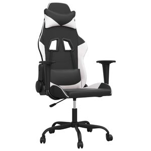 vidaXL Chaise de jeu de massage Noir et blanc Similicuir