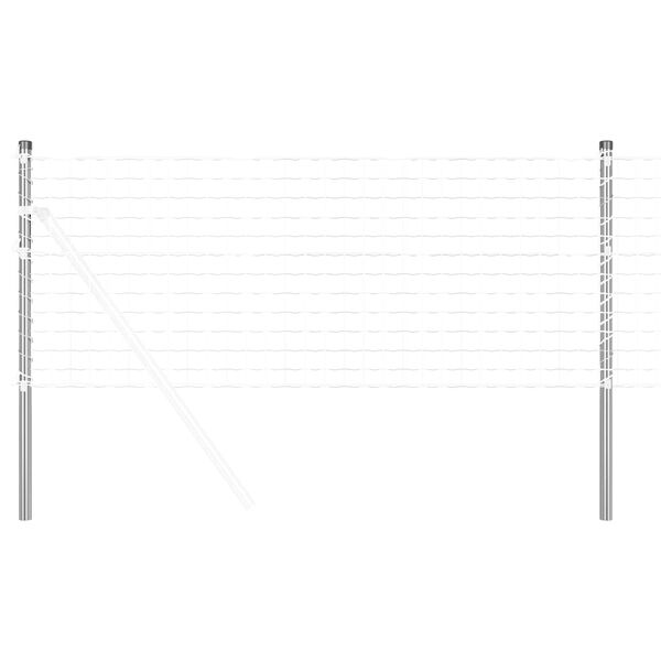 vidaXL Poteau de cl&ocirc;ture. 2 pcs Argent&eacute; 80 cm Acier peint par poudre