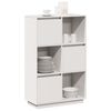 vidaXL Buffet haut Blanc 74x35x117 cm Bois massif de pin