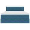 vidaXL Lit avec rangement et LED Bleu fonc&eacute; 140 x 190 cm Velours