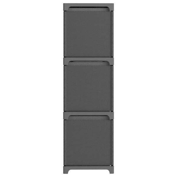 vidaXL Étagère à 9 cubes avec boîtes Gris 103x30x107,5 cm Tissu