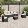 vidaXL Salon de jardin 7 pcs avec coussins noir r&eacute;sine tress&eacute;e
