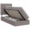 vidaXL Lit avec rangement et matelas Taupe 90 x 200 cm tissu