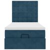 vidaXL Cadre de lit ottoman avec matelas bleu fonc&eacute; 90x190 cm velours