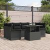 vidaXL Ensemble de canapé de jardin 7 pcs Noir Poly Rattan