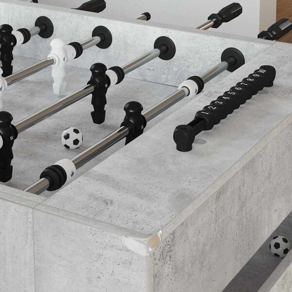 vidaXL Table de Football Gris b&eacute;ton 146,5 x 74 x 85 cm